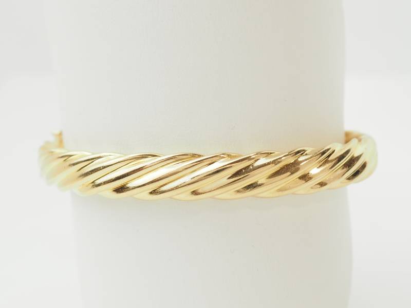 Bracelet jonc torsadé en or jaune 18 carats d'occasion