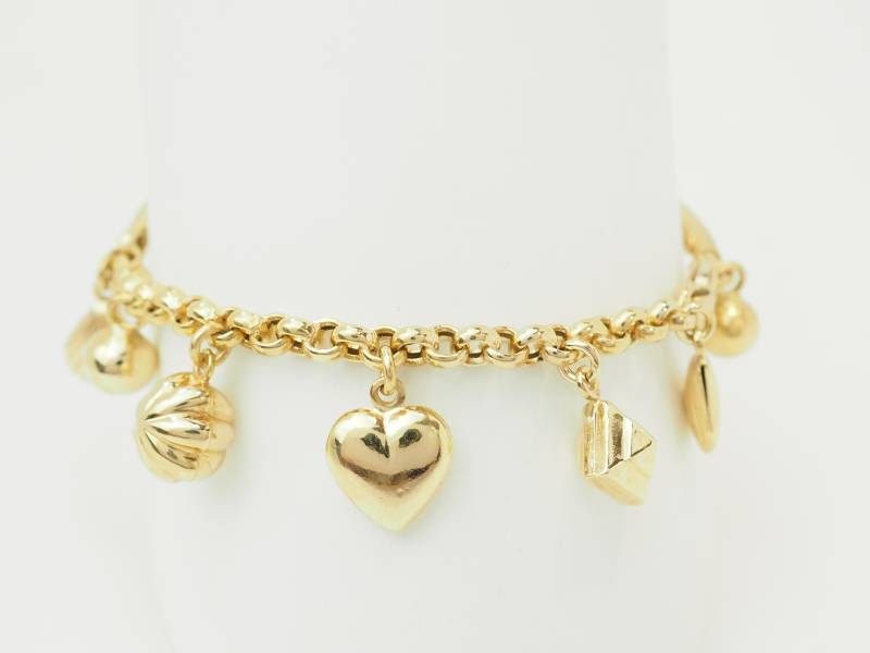 Bracelet breloques en or jaune 18 carats avec charms