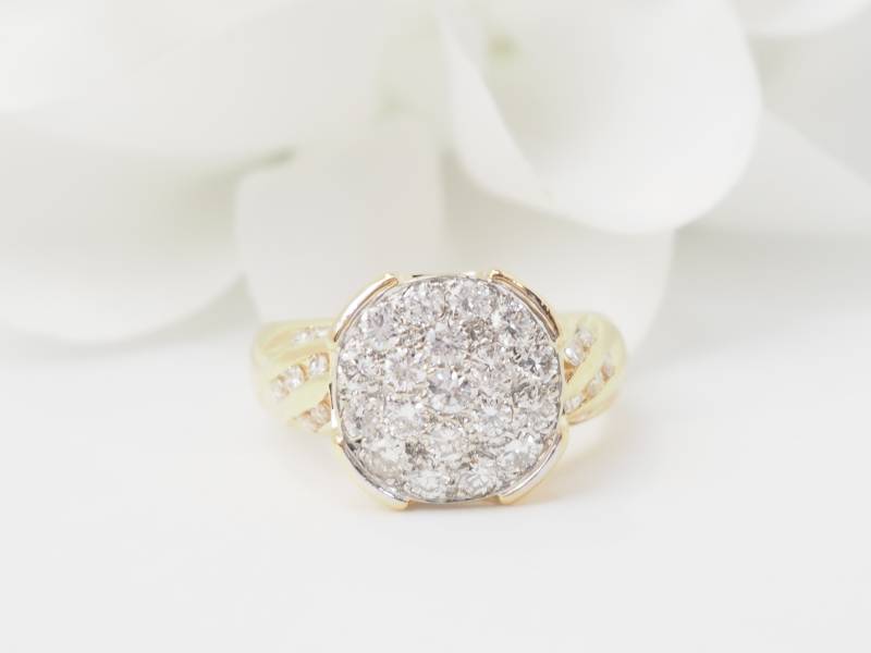 Bague en or jaune pavage de diamants en vente à Marseille - rf 33400