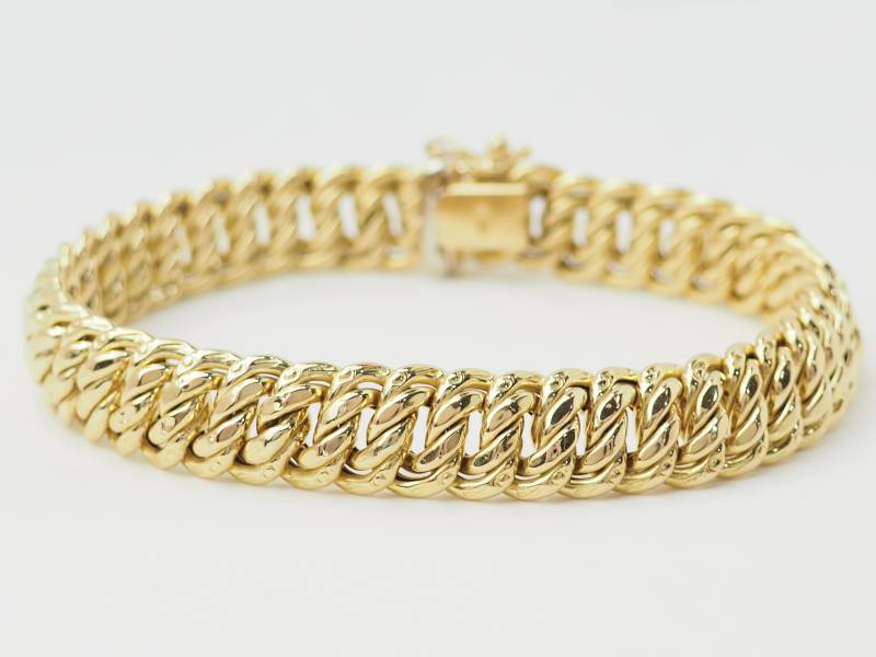 Bracelet maille américaine en or jaune en vente à Marseille