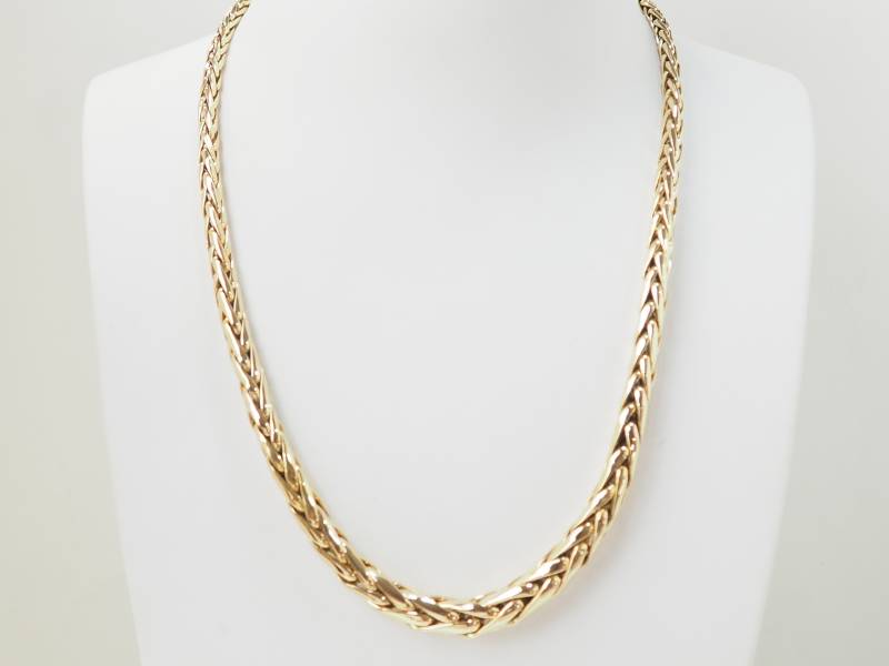 Collier maille palmier en or jaune en vente à Marseille - rf 33252