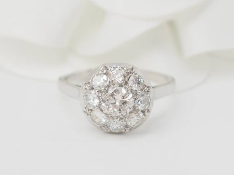 Bague ancienne en platine et diamants en vente à Marseille - rf 33257