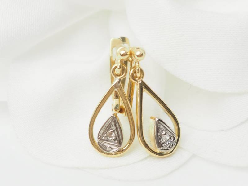 Dourmeuses en or jaune et brillants anciennes