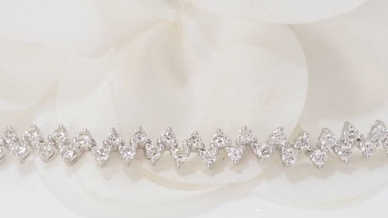 Bracelet rivière en or blanc et diamants