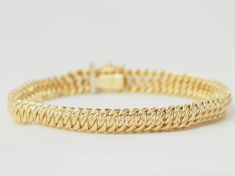 Bracelet maille américaine en or jaune en vente à Marseille - rf 33431