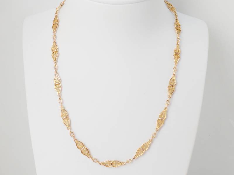 Collier maille filigrane en or jaune en vente à Marseille - rf 33512