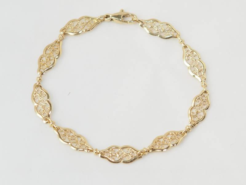 Bracelet ancien filigrane en or jaune 