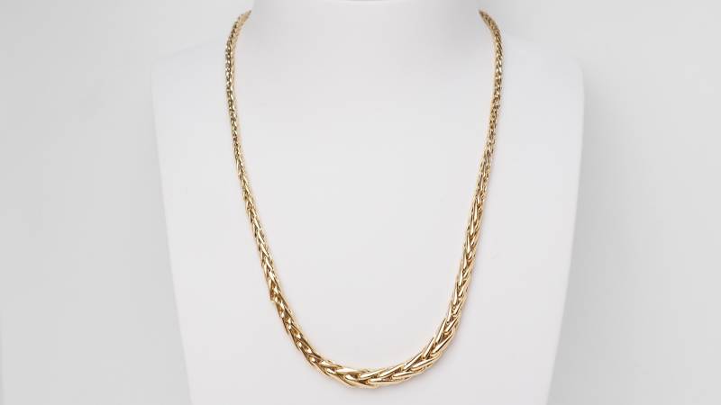 Collier maille palmier en or jaune près de la Canebière à Marseille - rf 32918