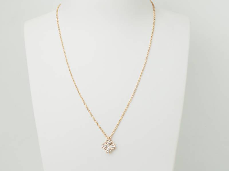 Collier trèfle en or rose et diamants en vente à Marseille