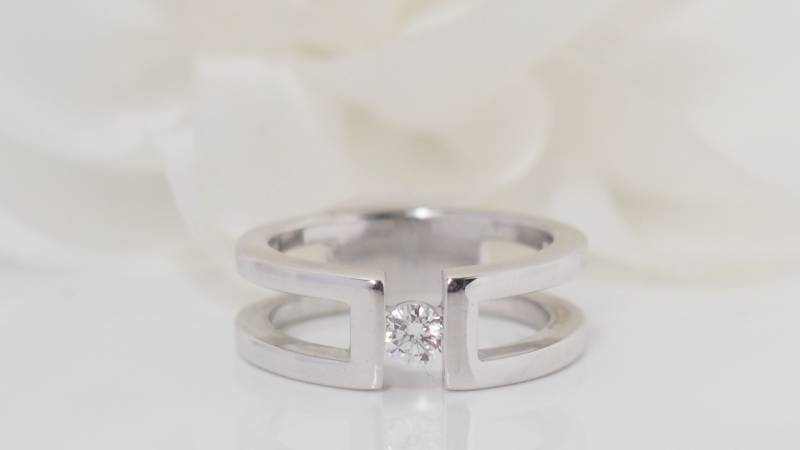 Bague en or blanc et diamant 0.16ct en vente à Marseille - rf 31821