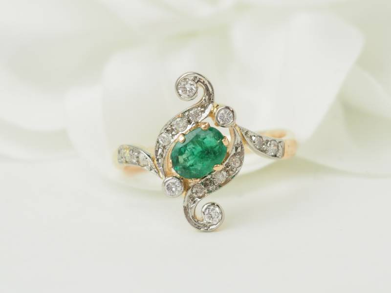 bague art nouveau diamant