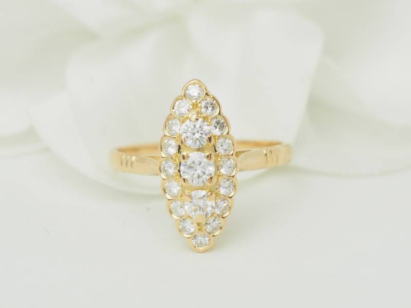 Bague navette en diamants – bijouterie spécialisée Marseille