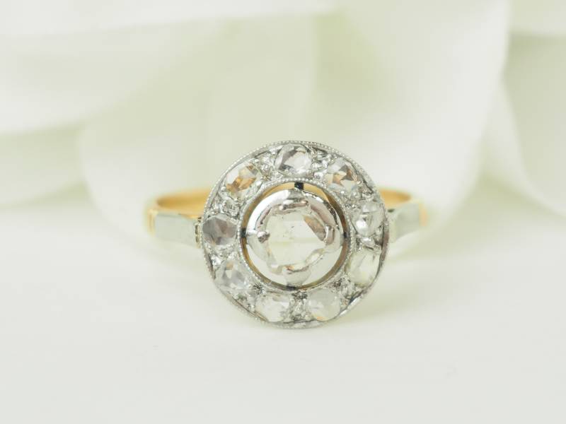 Bague ancienne diamants taille rose – or 18 carats livraison France & international