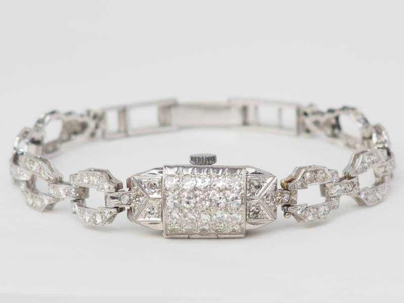 Montre bracelet Ramona en or blanc et diamants