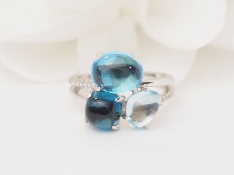 bague pierres fines bleue