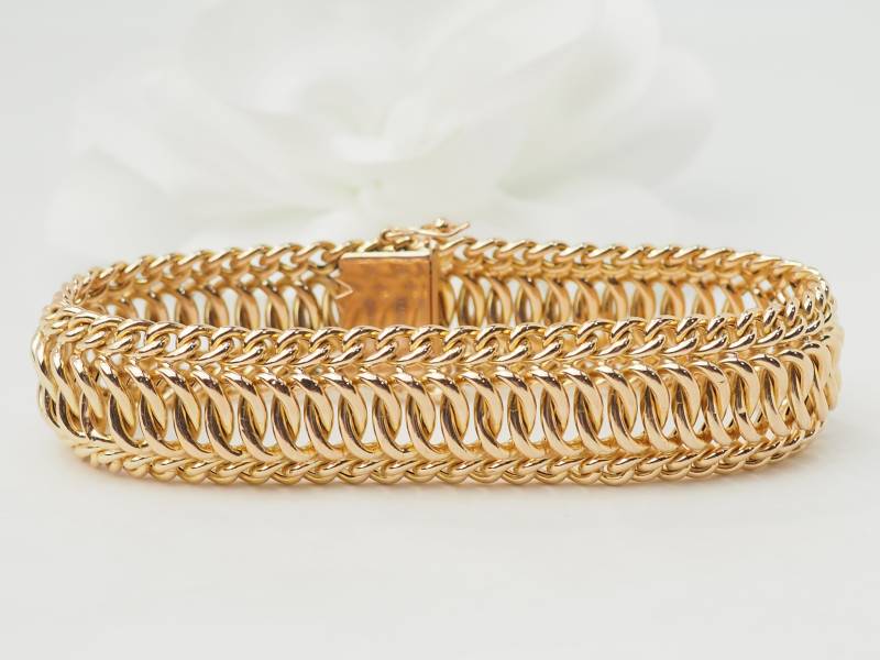 Bracelet maille américaine en or jaune