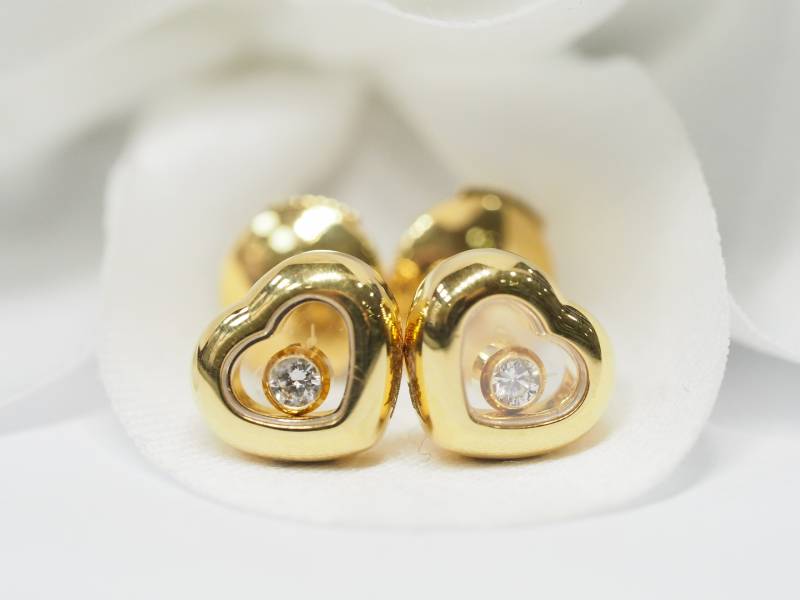 Rachat de boucles d'oreilles Chopard en or jaune à Marseille